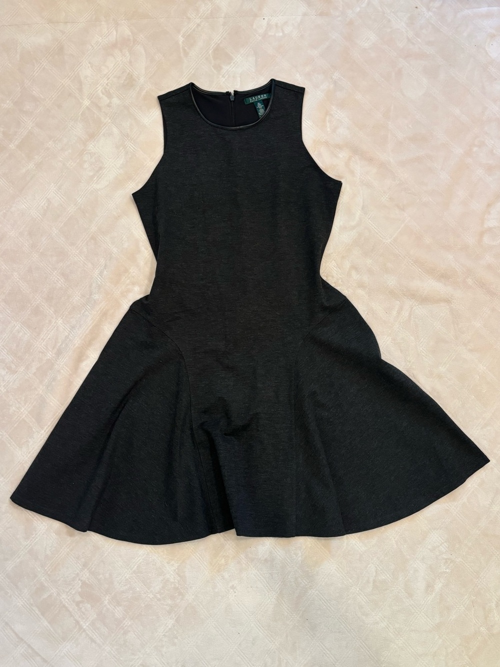 Lauren Ralph Lauren Black Sleeveless Flared Mini Dress